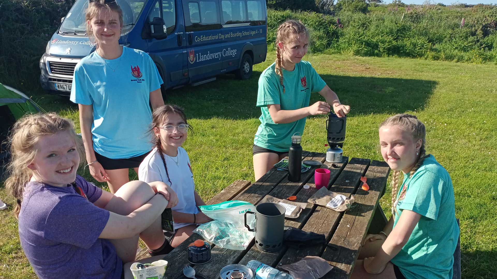 Pupils cooking on expedition for the Duke of Edinburgh award