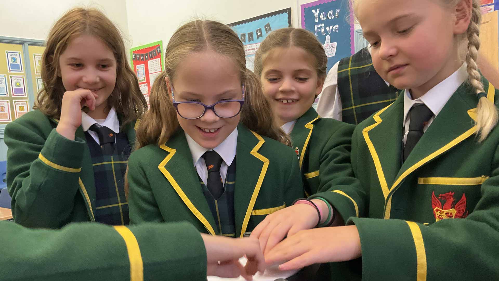 Happy prep pupils