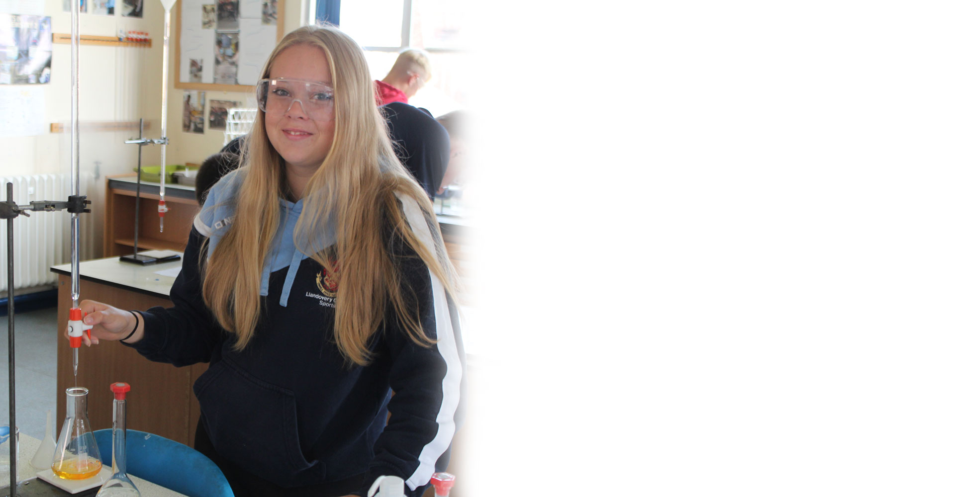 A pupil at work in the science laboratory